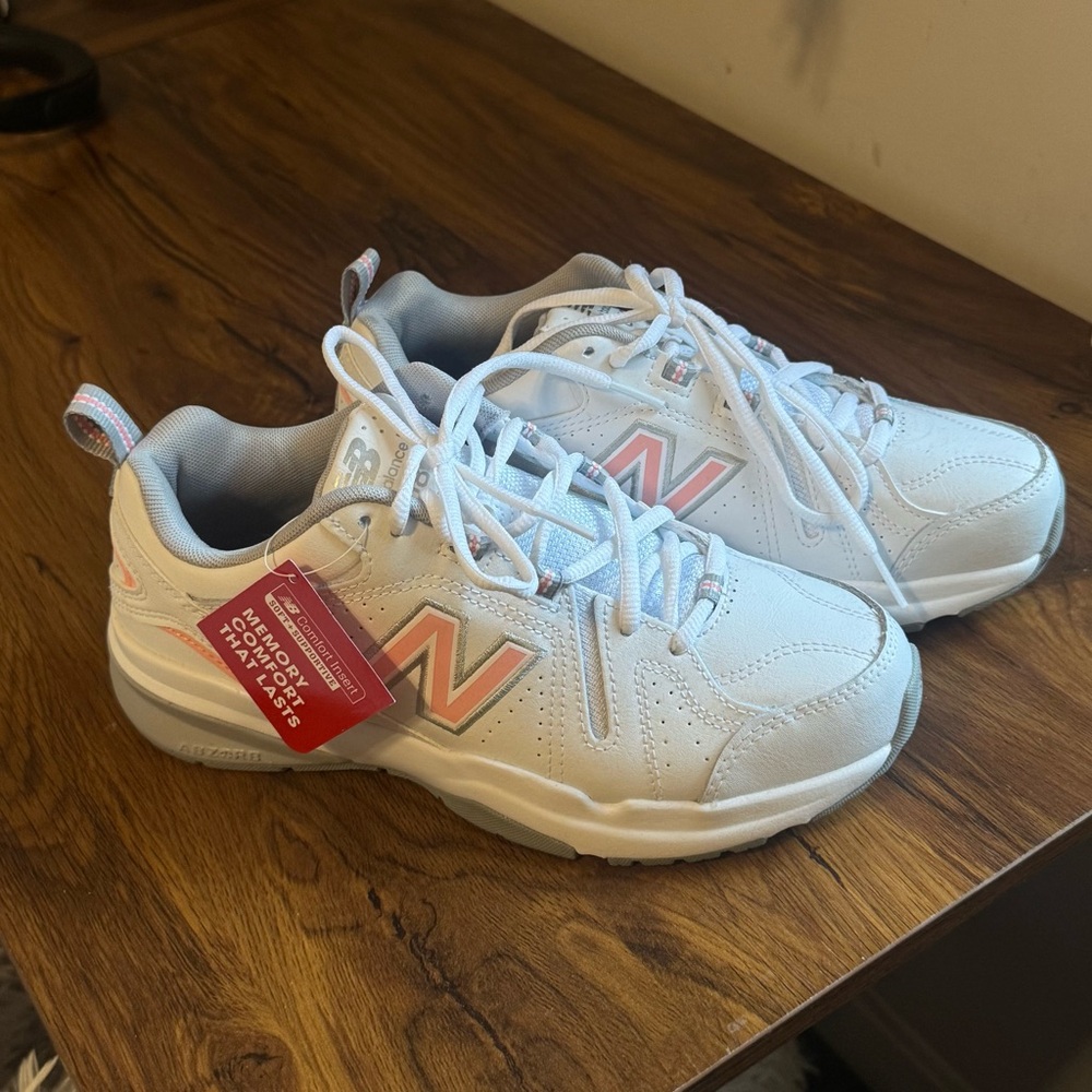 NWT New Balance White and Pink Sneakers 608v5 Design